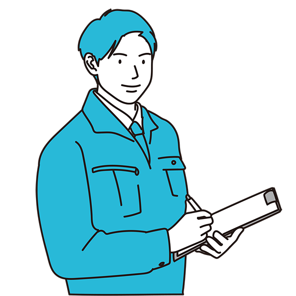 バインダーを持つ男性